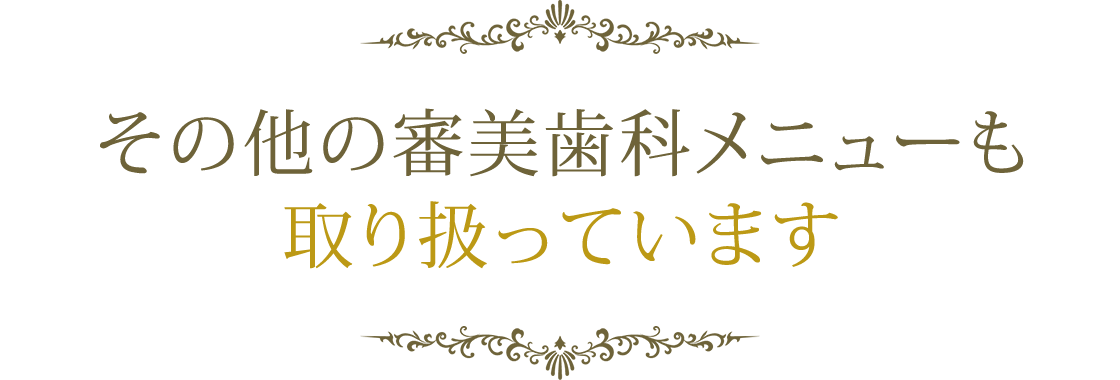 その他の審美歯科メニューも取り扱っています